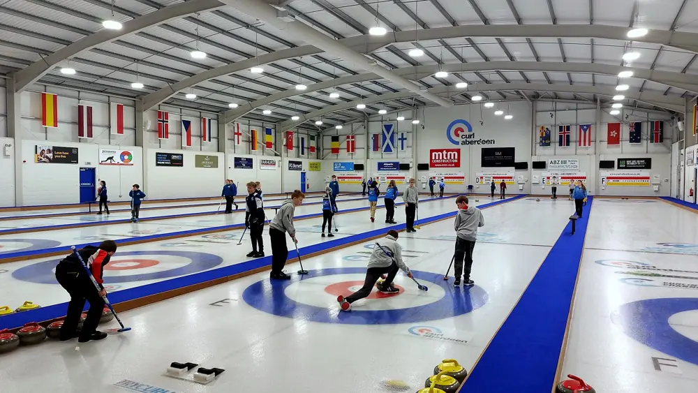 Games in progress on the ice